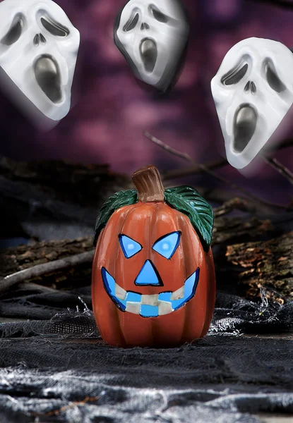Halloween scene on dark background — Stock Photo, Image