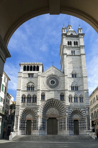 The romanic Cathedral of Genoa, Italy — Stock Photo, Image