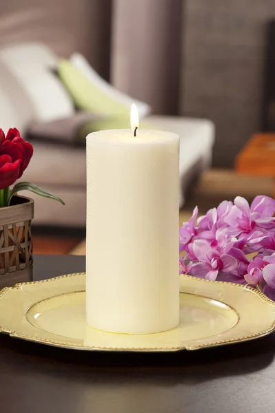 Still life of home lighting candles — Stock Photo, Image
