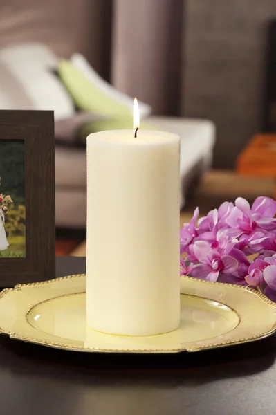 Still life of home lighting candles — Stock Photo, Image