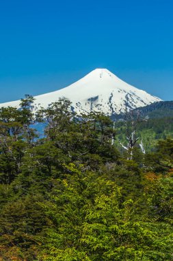 volcano osorno viewpoints blue water cabulco villarica chile volcan thaw river snow on top chile puerto varas puerto mont pucon villarica osorno blue water blue sky sunset