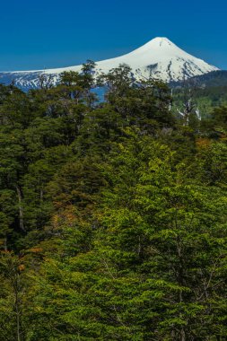 volcano osorno viewpoints blue water cabulco villarica chile volcan thaw river snow on top chile puerto varas puerto mont pucon villarica osorno blue water blue sky sunset