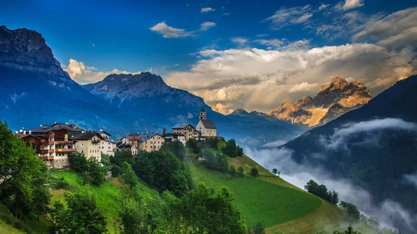 Floresta Paisagem Trentino Com Montanha Dolomiti — Fotografia de Stock