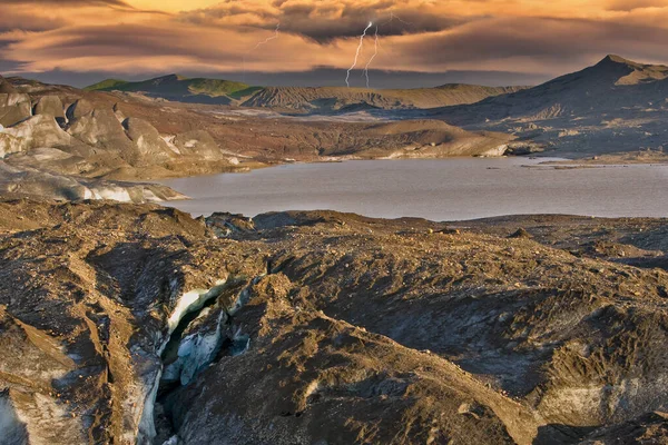 Paisaje Vista Landmannalaugar Coloridas Montañas Glaciar Islandia — Foto de Stock