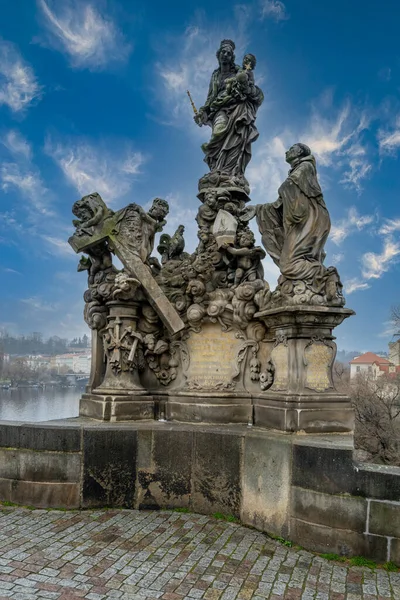Statue Famous Charles Bridge Prague Czech Republic — 스톡 사진