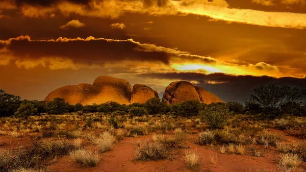 kata tjuta, Avustralya kırmızı merkezi panoramik manzaralı