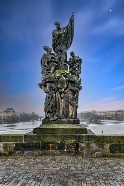 Statue Famous Charles Bridge Prague Czech Republic — Stok fotoğraf