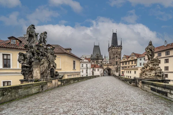 Statue Famous Charles Bridge Prague Czech Republic — Stok fotoğraf