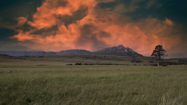 Güney Afrika 'nın güzel manzarası Ejderha Dağlarının Güney Afrika bölgesi.