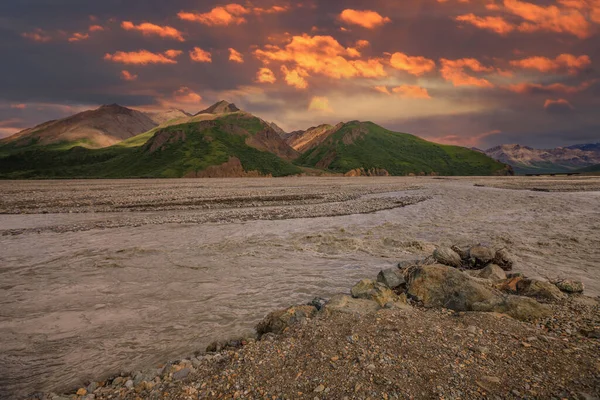 Blick Auf Die Alaska Gebirgskette Denali Nationalpark Alaska — Stockfoto