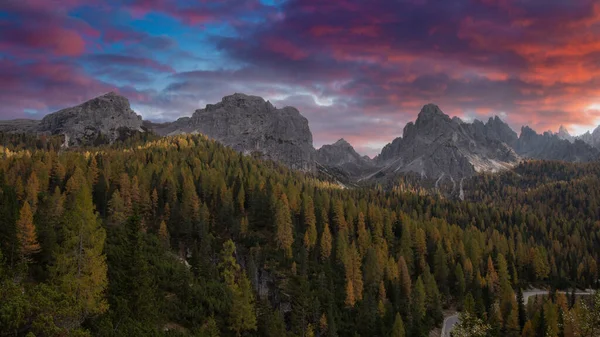 Beautiful Sunset Italian Mountains Dolomiti Europe — Stock Photo, Image