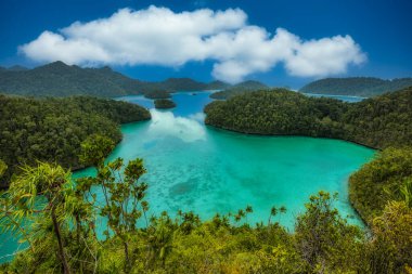 Endonezya Papua Raja-Ampat-Papua 'da muhteşem bir gün batımı