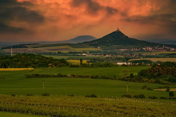 Sunset Czech Central Mountain Czech Republic Europe — Stock Photo, Image