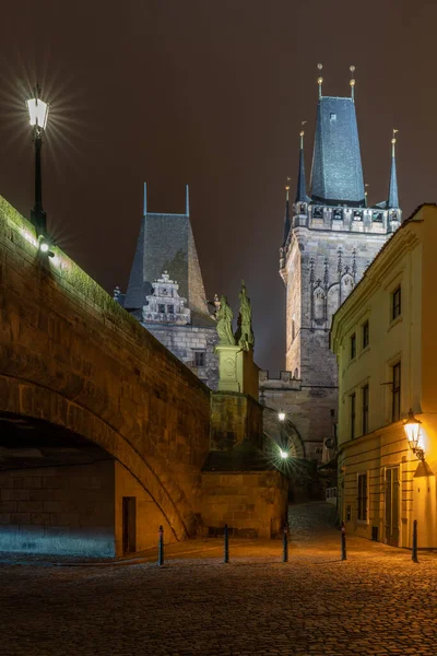Statue Famous Charles Bridge Prague Czech Republic — Foto de Stock