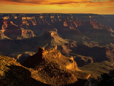 National parks usa southwest grand canyon labyrinth of rock cliffs, terraces, chasms and ravine drilled by Colorado River