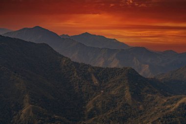 Sunrise over the mountains of the Sierra Nevada de Santa Marta on the way to Lost City