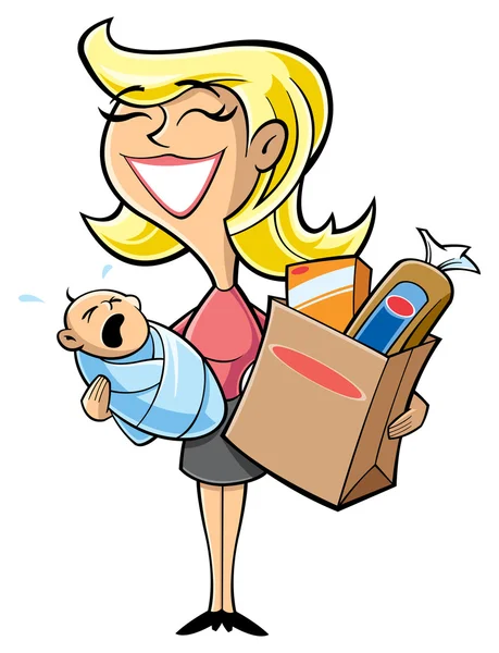 Mom with baby — Stock Vector