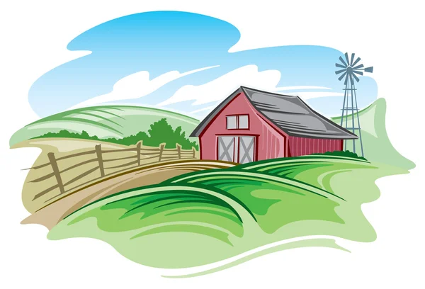 Farm landscape — Stock Vector