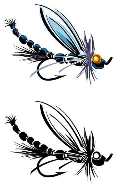 Fly fishing lure — Stock Vector
