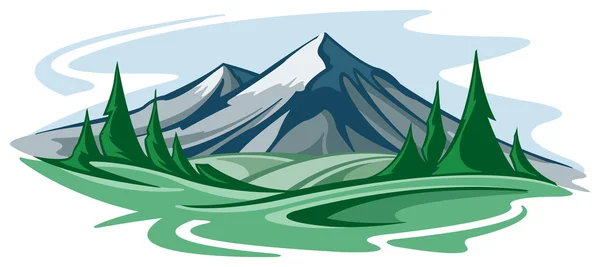 Paisaje de montaña — Vector de stock