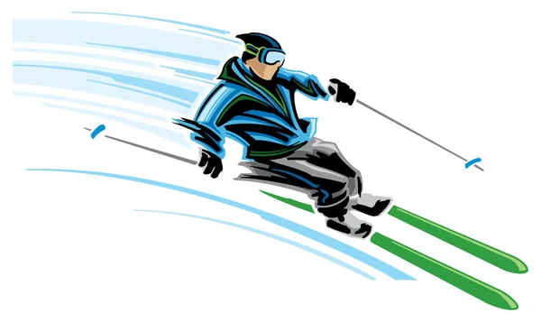 Downhill skiing — Stock Vector