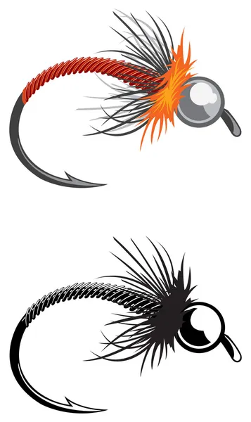 Fly fishing lure — Stock Vector