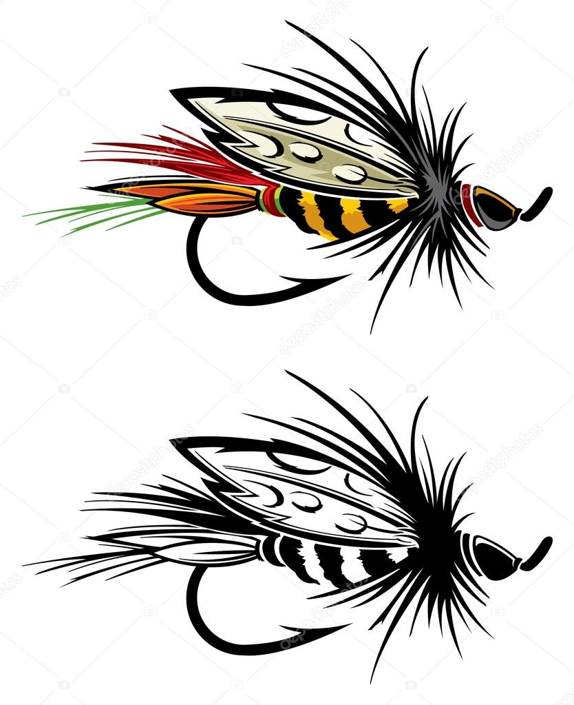 Download Fly fishing lure — Stock Vector © SlipFloat #21476527