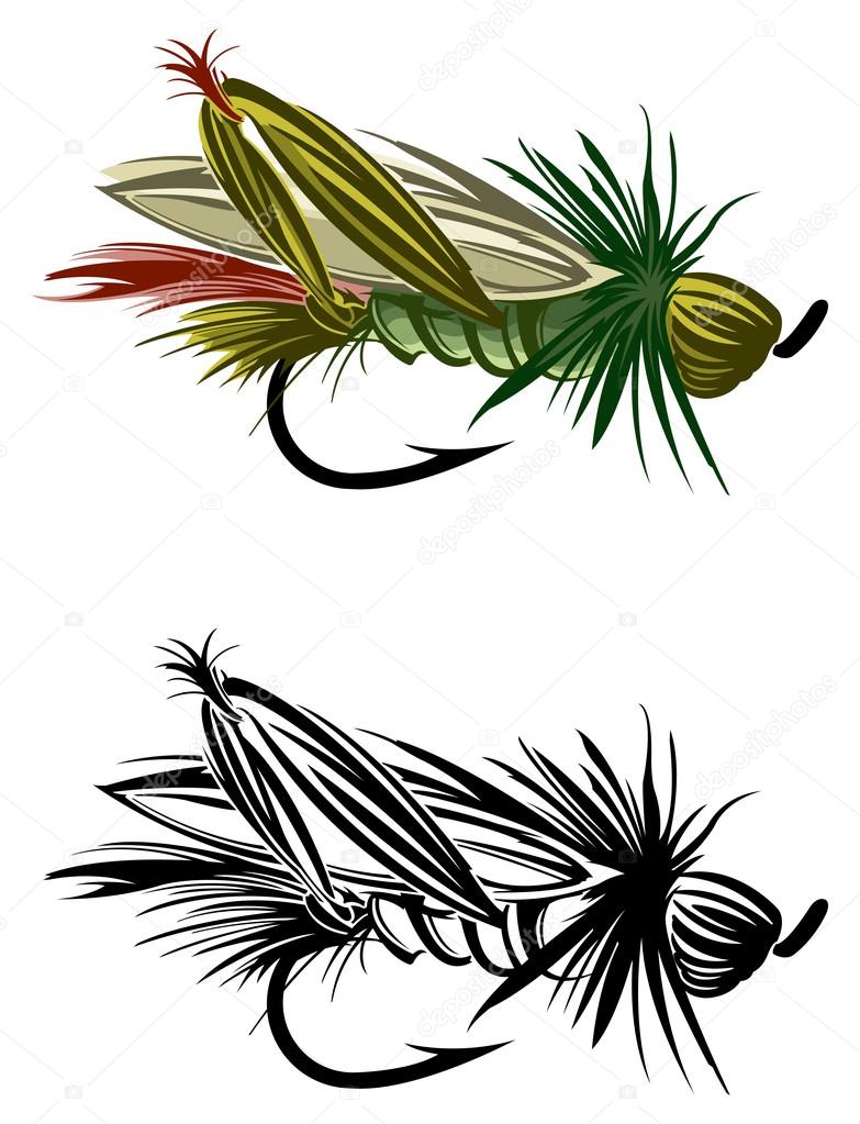 Fly fishing lure Stock Vector by ©SlipFloat 21476587