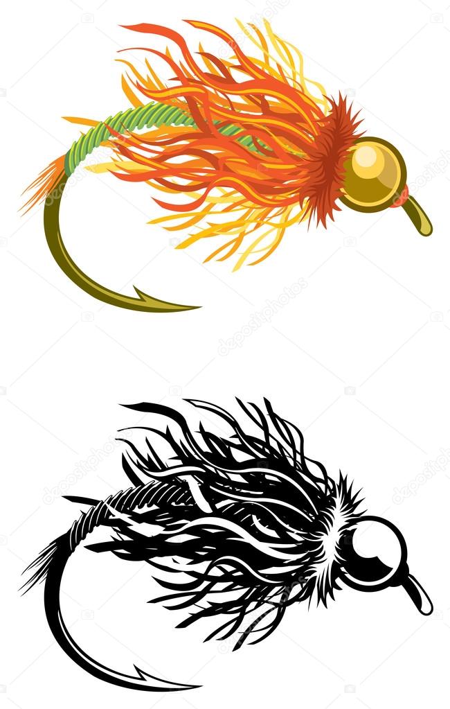 Download Fly fishing lure ⬇ Vector Image by © SlipFloat | Vector Stock 21478051