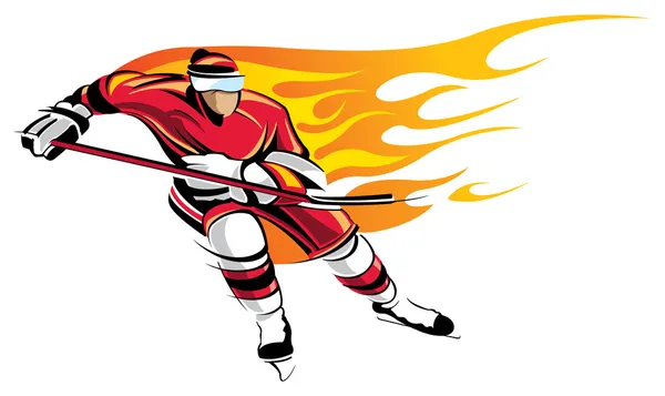 Jugador de hockey — Vector de stock