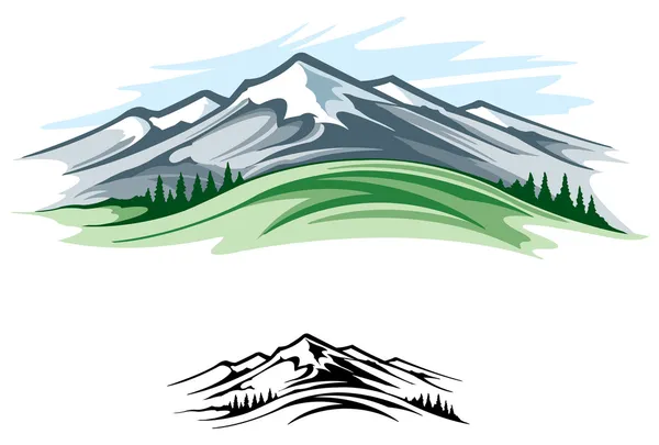 Paisaje de montaña — Vector de stock