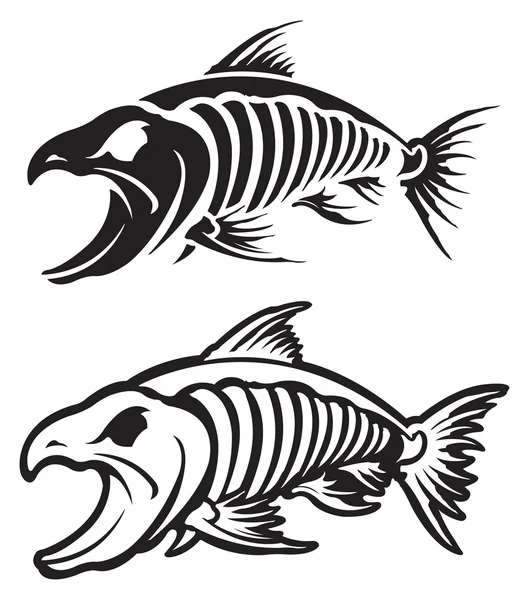 Esqueleto de pescado — Vector de stock