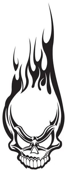 Koponya és lángok — Stock Vector