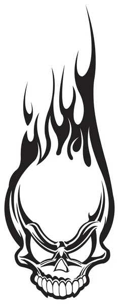 Skull with flames — Stock Vector