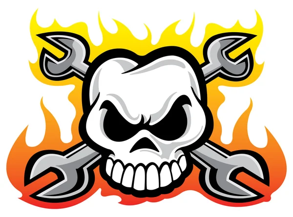 Skull with flames — Stock Vector
