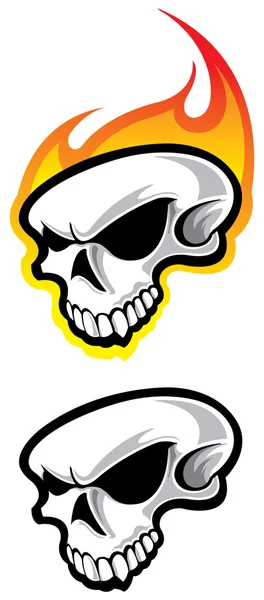 Skull with flames — Stock Vector