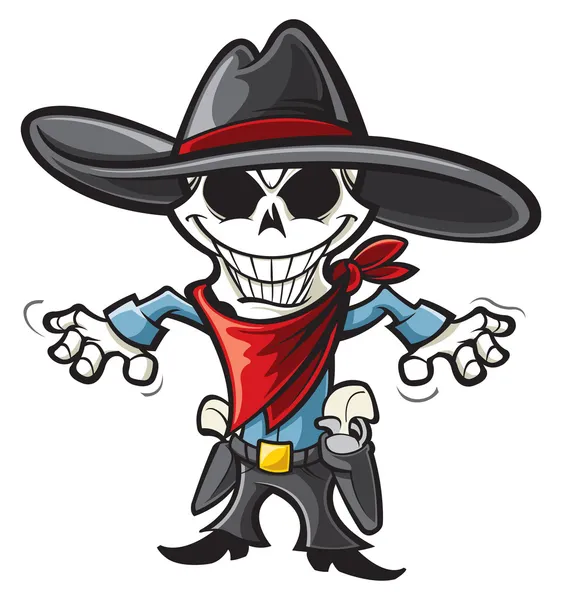 Skeleton cowboy — Stockvector