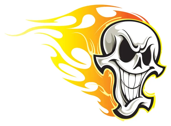 Crâne avec flammes — Image vectorielle