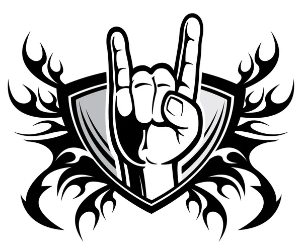 Signo de mano de rock and roll — Vector de stock