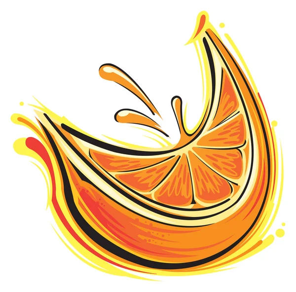 Narancs szelet — Stock Vector