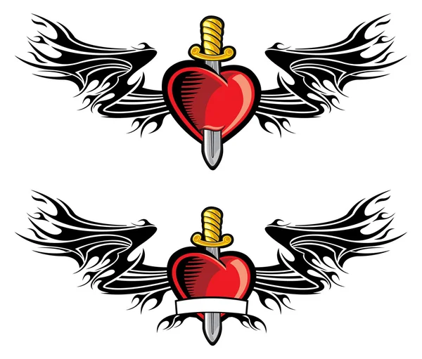 Heart and dagger — Stock Vector