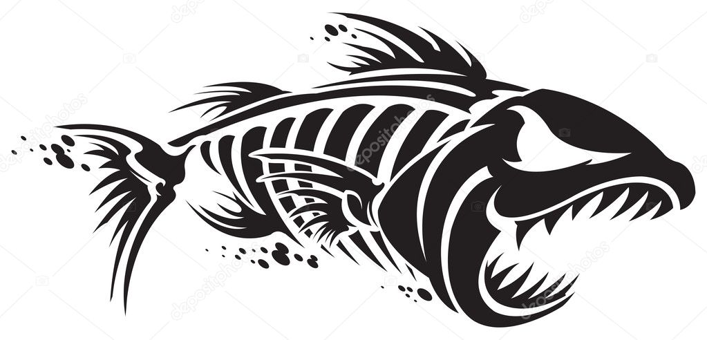 Fish skeleton Stock Vector by ©SlipFloat 45710515