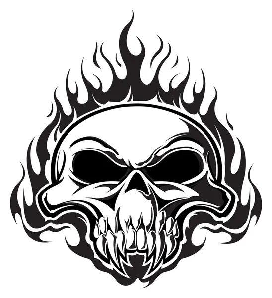 Totenkopf mit Flammen — Stockvektor