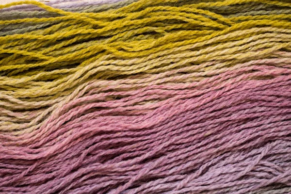 Beau Fil Fabriqué Partir Fils Naturels Fils Colorés Pour Tissage — Photo