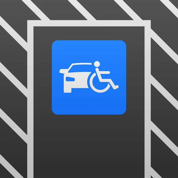 Discapacitados Espacio Estacionamiento Vector Ilustración — Vector de stock