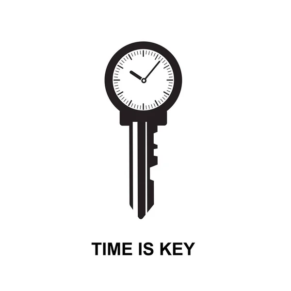 Час Значок Ключа Концепція Управління Часом Ізольована Білому Тлі Векторні — стоковий вектор