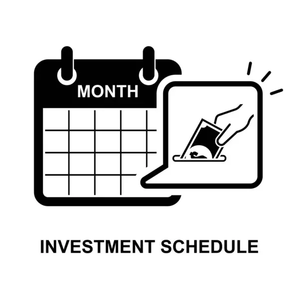 投资时间表图标 基于白色背景矢量说明的投资时间表概念 — 图库矢量图片