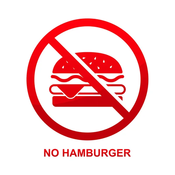Ningún Signo Hamburguesa Aislado Sobre Fondo Blanco — Vector de stock