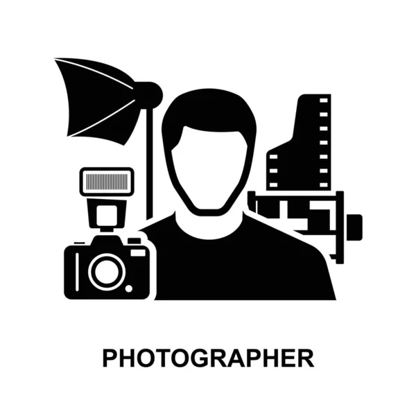 Fotograaf Pictogram Geïsoleerd Witte Achtergrond Vector Illustratie — Stockvector