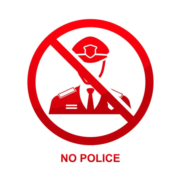 Police Sign Isolated White Background Vector Illustration — Stock Vector